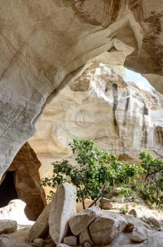 Luzit caves of bell type in Israel, dwelling of the ancient people. 