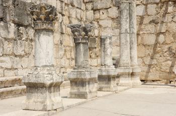 Remains of the oldest 4th-century synagogue in the Capernaum, Israel