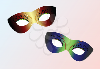 Royalty Free Clipart Image of Carnaval Masks 