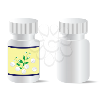 Royalty Free Clipart Image of Pill Bottles