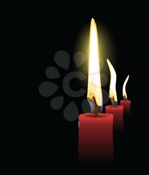 Royalty Free Clipart Image of Candles Burning