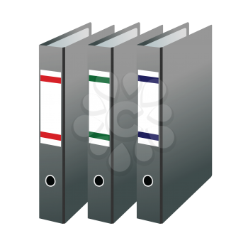 Royalty Free Clipart Image of Three Binders