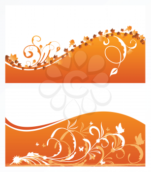 Royalty Free Clipart Image of Autumn Floral Background