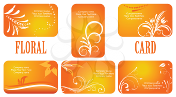 Royalty Free Clipart Image of a Set of Autumn Floral Cards