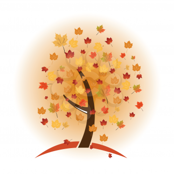 Royalty Free Clipart Image of an Autumn Tree
