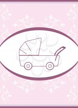 Royalty Free Clipart Image of a Template Baby Carriage Design