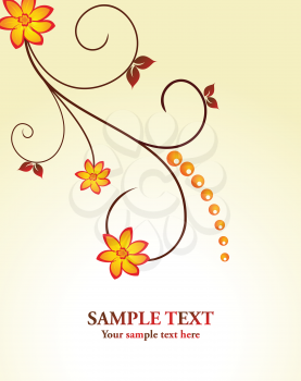 Royalty Free Clipart Image of an Autumn Floral Design