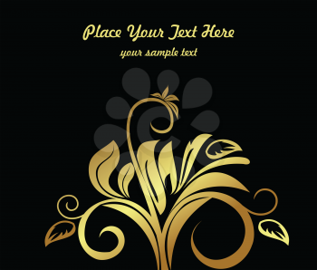 Royalty Free Clipart Image of a Gold Floral Background