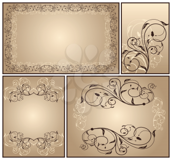 Royalty Free Clipart Image of a Set of Decorative Backgrounds