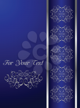 Royalty Free Clipart Image of a Decorative Blue Background