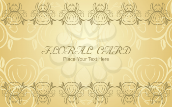 Royalty Free Clipart Image of a Floral Greeting Card Template