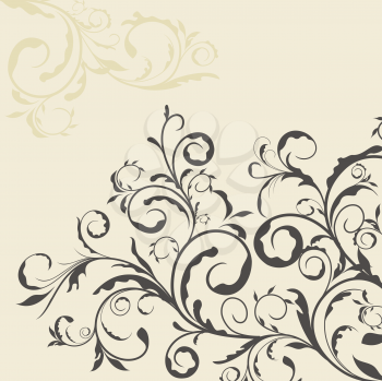 Royalty Free Clipart Image of a Floral Template