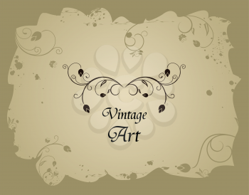 Royalty Free Clipart Image of a Vintage Floral Frame