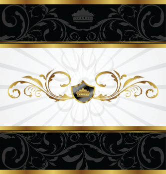 Royalty Free Clipart Image of a Golden Decorative Background