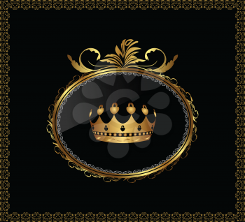 Royalty Free Clipart Image of an Ornate Crown Background