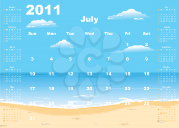 Royalty Free Clipart Image of a 2011 Calendar Template