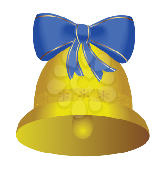 Royalty Free Clipart Image of a Gold Christmas Bell