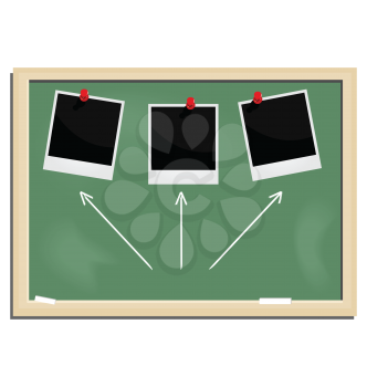 Royalty Free Clipart Image of a Blackboard With Pictures