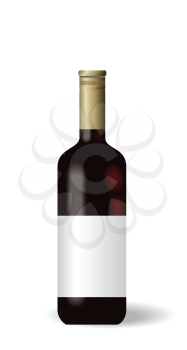 Royalty Free Clipart Image of a Bottle of Red Wine 