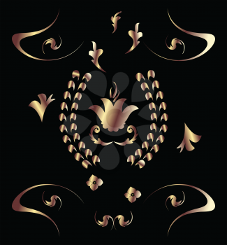 Royalty Free Clipart Image of a Royal Bronze Pattern 