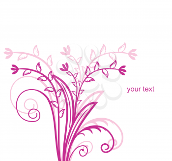 Royalty Free Clipart Image of a Pink Floral Design
