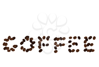 Royalty Free Clipart Image of Coffee Beans Spelling Out Coffee 