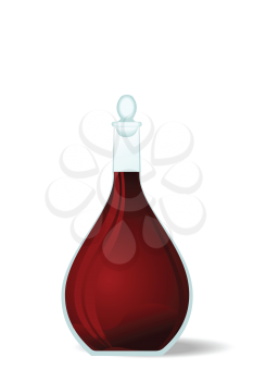 Royalty Free Clipart Image of a Red Wine Decanter 