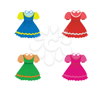 Royalty Free Clipart Image of a Set of Dresses
