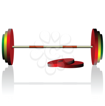 Royalty Free Clipart Image of a Barbell and Weights
