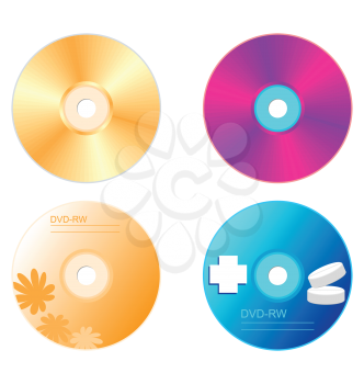 Royalty Free Clipart Image of a Set of DVD Discs