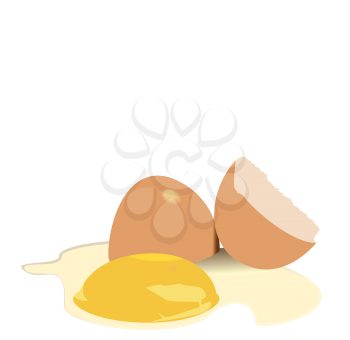 Royalty Free Clipart Image of Broken Eggs