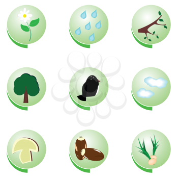 Royalty Free Clipart Image of a Set of Eco Icons