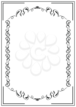 Royalty Free Clipart Image of an Ornate Floral Frame 