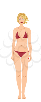 Royalty Free Clipart Image of a Blonde in a Bikini