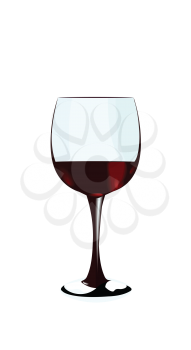Royalty Free Clipart Image of a Glass of Red Wine