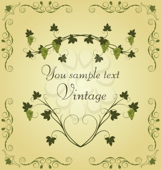 Royalty Free Clipart Image of Decorative Grape Vines