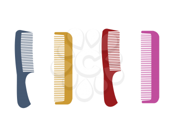 Royalty Free Clipart Image of Different Hairbrushes