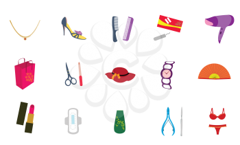 Royalty Free Clipart Image of Cosmetic Icons