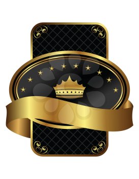 Royalty Free Clipart Image of a Gold Label