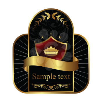 Royalty Free Clipart Image of a Golden Label Template