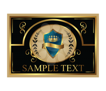 Royalty Free Clipart Image of a Golden Label