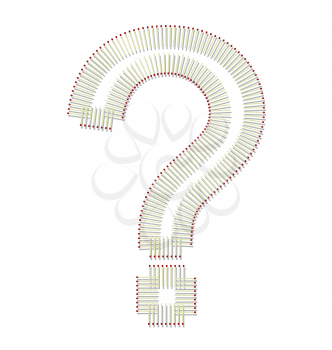 Royalty Free Clipart Image of Matches Forming a Question Mark
