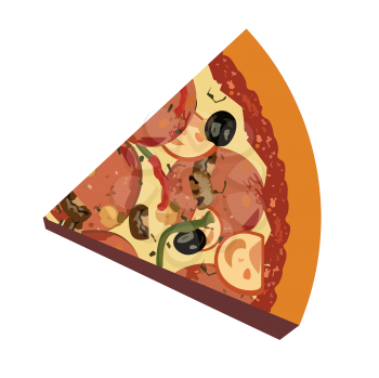 Royalty Free Clipart Image of a Piece of Pizza