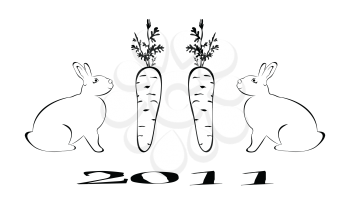 Royalty Free Clipart Image of 2011 Year of the Rabbit