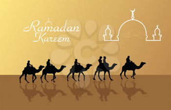 Royalty Free Clipart Image of an Islamic Greeting Card Template