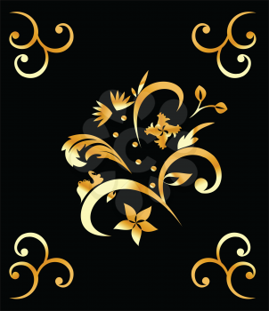 Royalty Free Clipart Image of a Gold Pattern