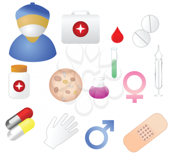 Royalty Free Clipart Image of a Collection of Medical Themed Icons