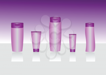 Royalty Free Clipart Image of a Set of Cosmetic Containers 