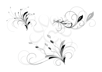 Royalty Free Clipart Image of a Set of Floral Design