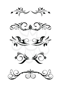 Royalty Free Clipart Image of a Set of Floral Borders